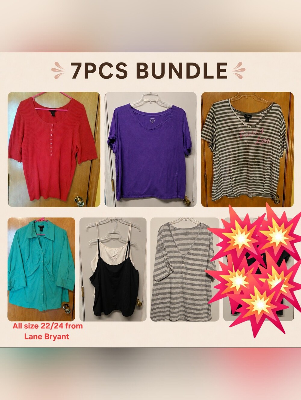 7Pcs bundle of Lane Bryant Tops all size 22/24